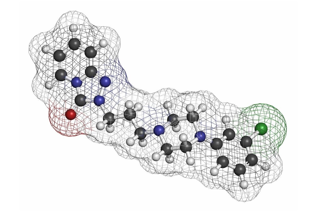 Trazodone antidepressant, hypnotic and anxiolytic drug molecule