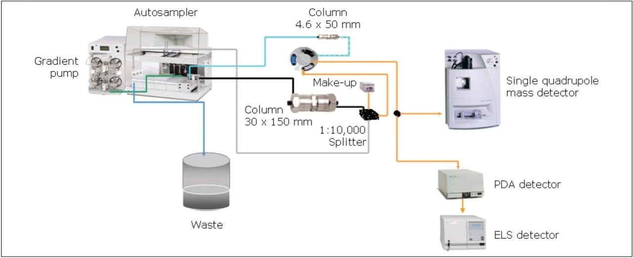 Configuration of the Waters Preparative Chromatography System.