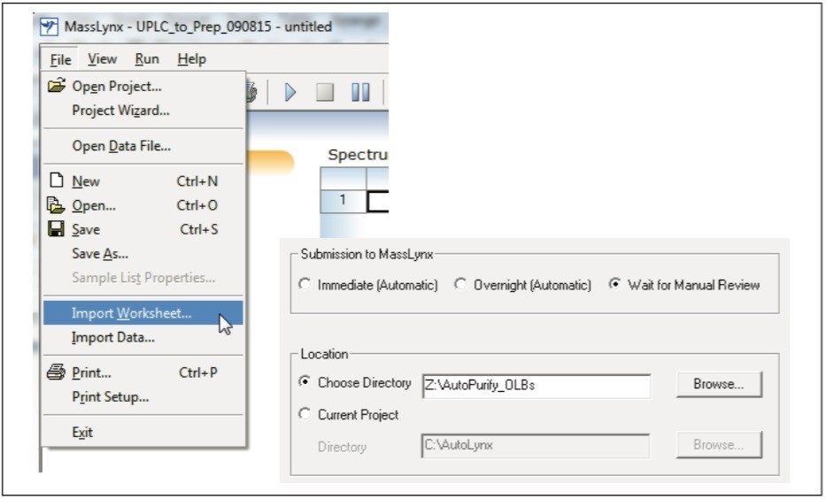 Importing the sample list from the user-specified network location to the LC system