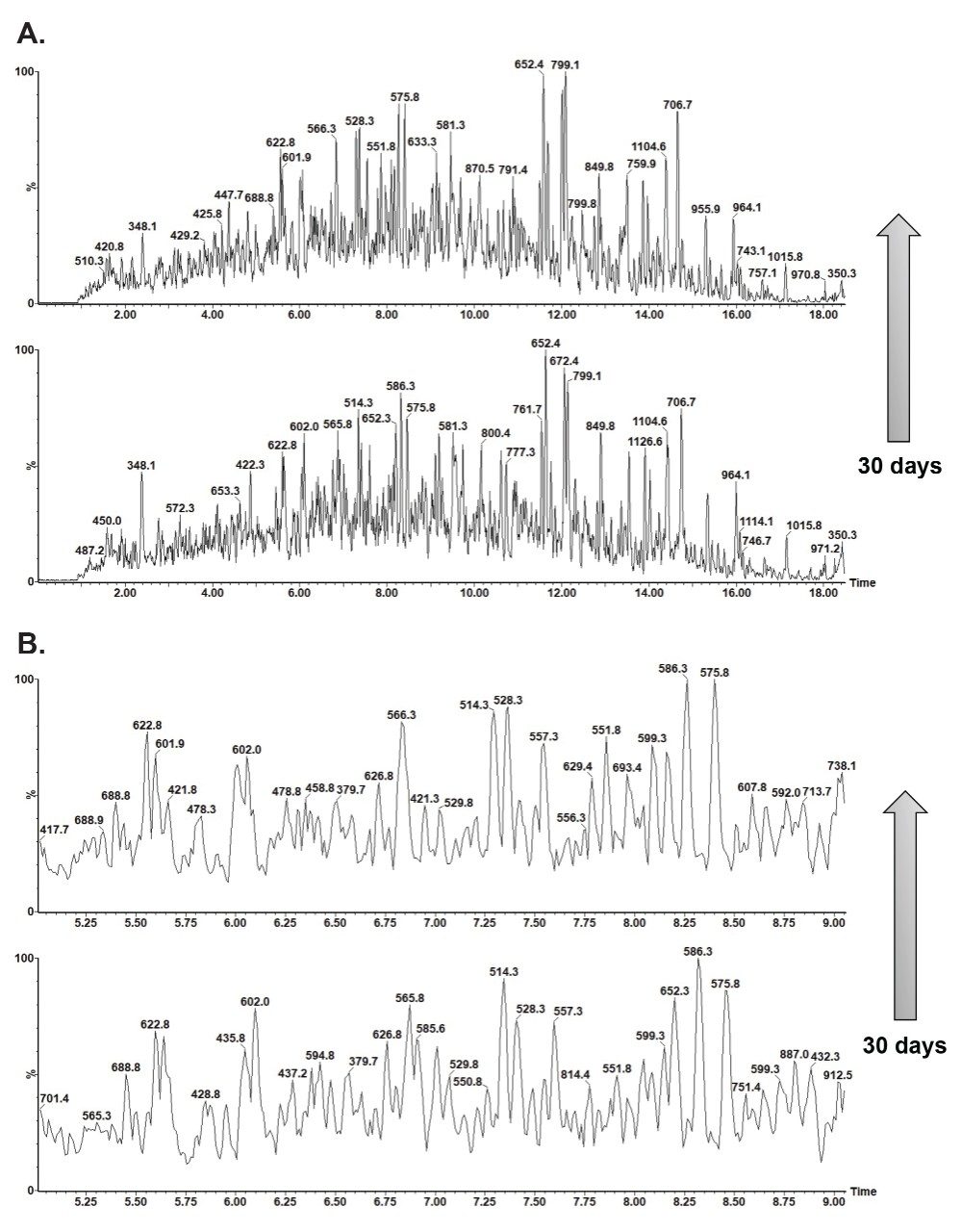  Raw data Base Peak Ion (BPI) chromatograms