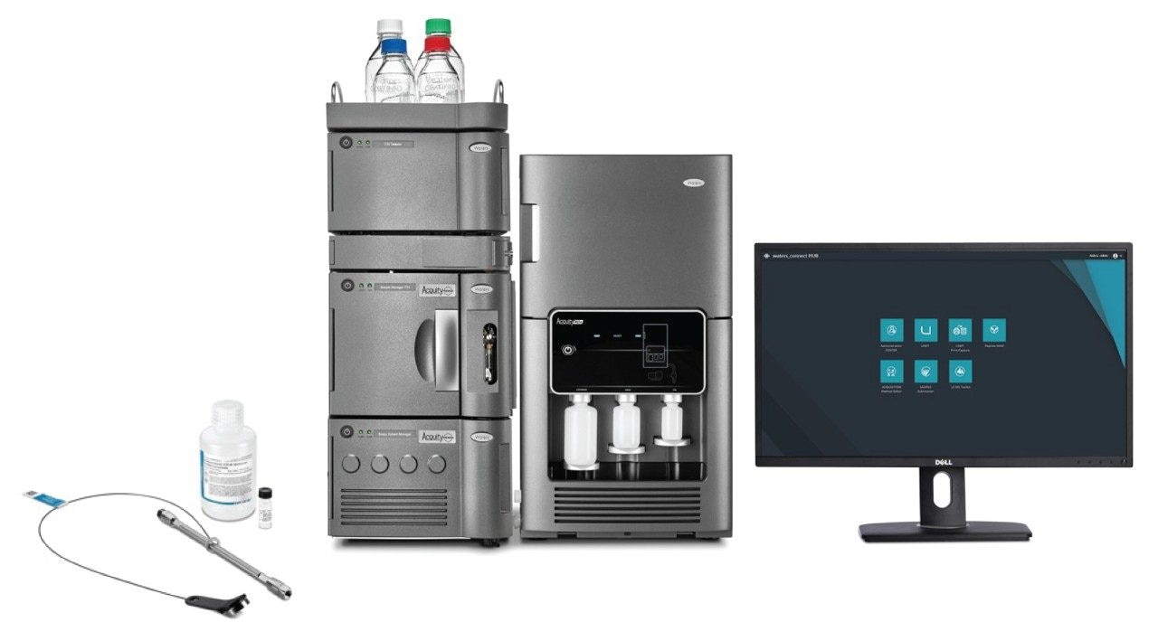 BioAccord System with ACQUITY Premier, and the ACQUITY Premier Glycan BEH C18 AX Column, standards and mobile phase concentrates.