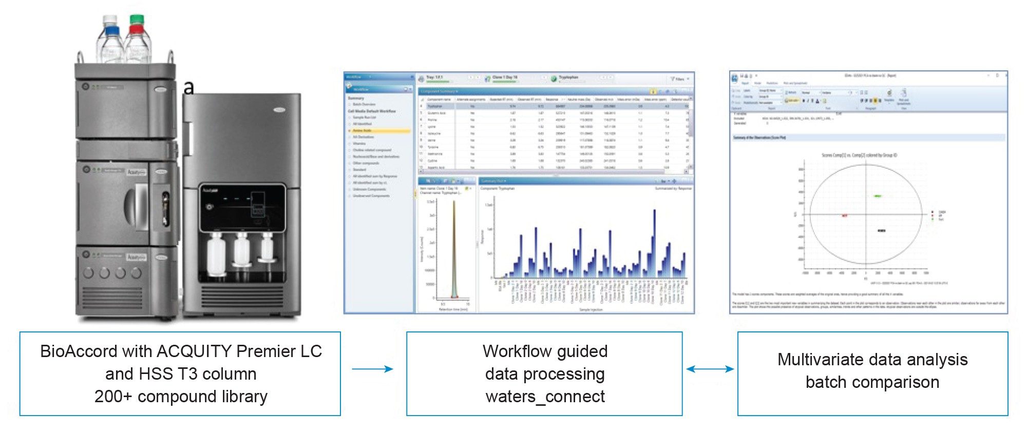 A schematic illustration of BioAccord/waters_connect™ based workflow for media analysis 