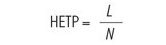 Figura n. 21: Equazione semplificata per determinare l’HETP. [L] indica la lunghezza della colonna, [N] i piatti teorici e [HETP] l’altezza equivalente a un piatto teorico.