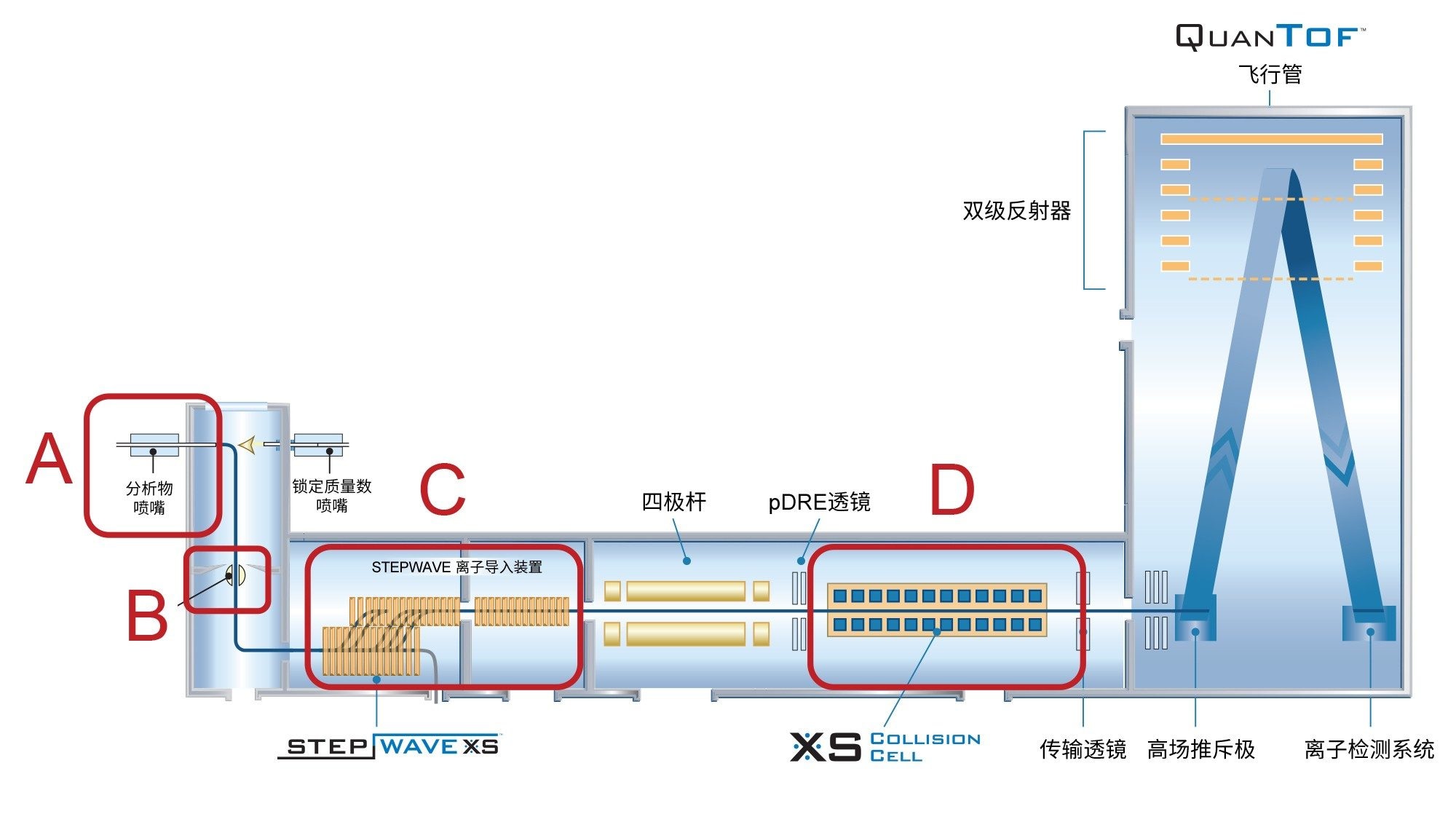 突出显示的区域对应于与所研究的参数相关联的仪器区域